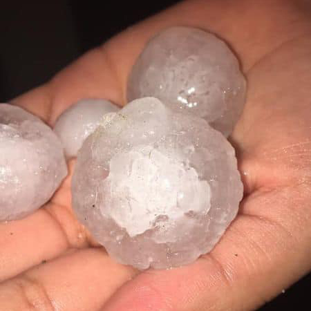 A sampling of some of the hailstones that struck East Texas during April 2020.