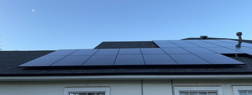 Clean solar panels on a residential roof